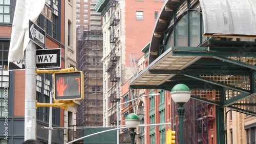 Wallpaper Mural New York City old subway entrance, Franklin street and West Broadway, United States. American underground transport, Lower Manhattan Tribeca traffic. Metropolitan historic retro station, cast iron Torontodigital.ca