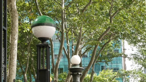 Wallpaper Mural New York City subway globe lamp, green orb metro entrance sign, United States. American underground lantern, Manhattan Midtown transport. Metropolitan station Bryant park near Library on 42 street. Torontodigital.ca