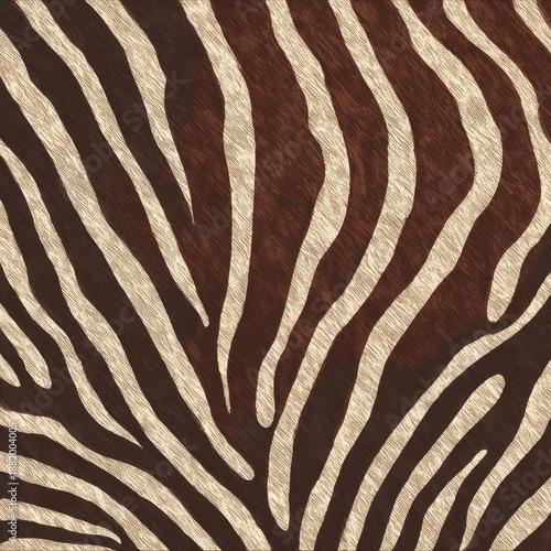 Close-up of zebra skin with alternating dark and light stripes. Detailed texture