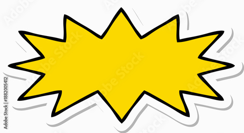 A vibrant yellow cartoon explosion icon with a black outline and motion lines on a white background