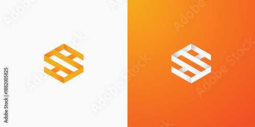 Futuristic Letter S Gradient 3D logo