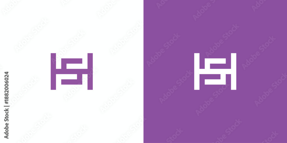 Fototapeta premium Letter S H Geometric logo