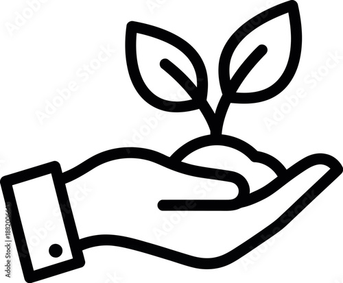 Hand holding a plant sprout