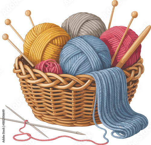 Cute crochet vector design for hobby lovers, craft sellers, and DIY graphic design projects.