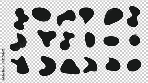 Black irregular organic shapes large vector collection for modern graphic elements and design assets