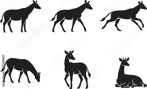 Okapi Spotless Silhouette Pose Set EPS Safe