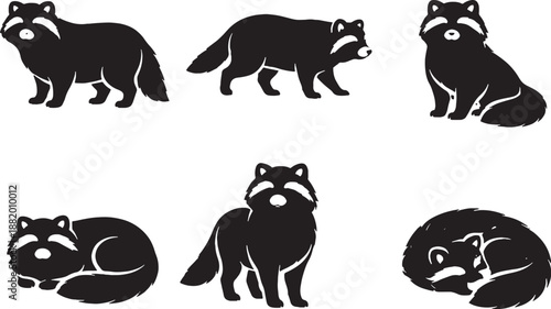 set of animals silhouettes vector eps illustrator