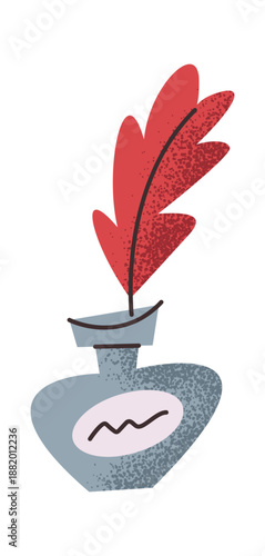 Writing inkwell with feather pen