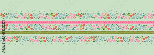 Cute hand drawn ditsy seamless pattern, lovely floral background, great for textiles, banners, wallpapers, wrapping - vector design