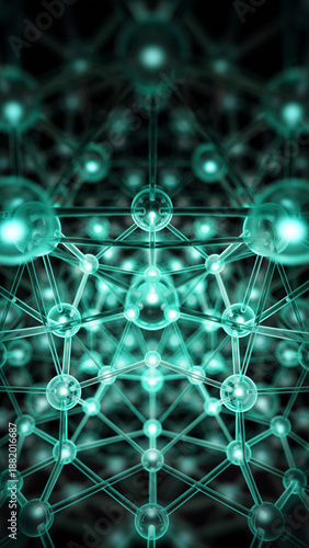 Wallpaper Mural Futuristic digital network with interconnected glowing nodes and lines. Torontodigital.ca