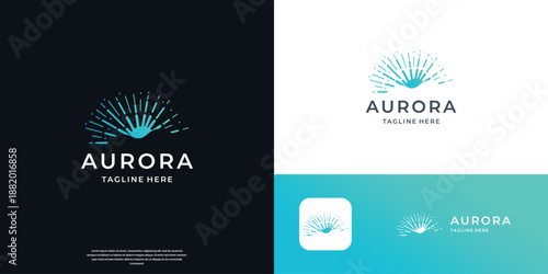 Arctic aurora borealis, polar lights, northern natural phenomena isolated on dark background