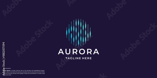 aurora logo illustration with circle abstract line inspiration.