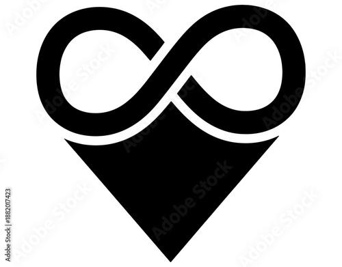 Infinity Heart Symbol Vector Illustration. Minimalist Love Icon Representing Eternal Connection, Forever Togetherness, and Endless Passion for Wedding and Valentine Day Concept.