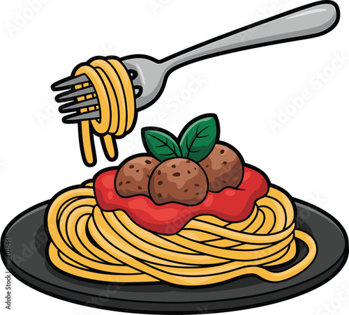 Delightful spaghetti and meatballs dish