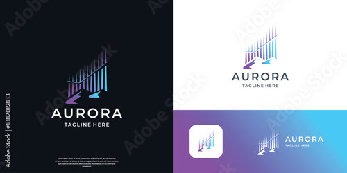 Arctic aurora borealis, polar lights, northern natural phenomena isolated on dark background