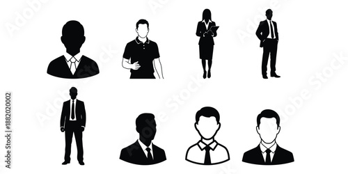 Silhouette of business people in formal attire