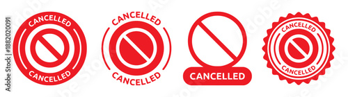 Cancelled stop sign denied rejected refused unavailable not allowed invalid forbidden symbol error circle red warning prohibited safety