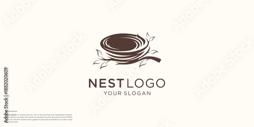 nest logo design. logo template inspiration.