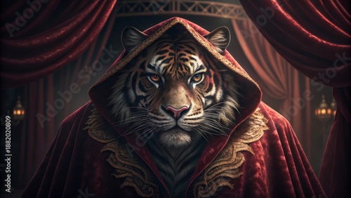 Close-up Photographic Rendering of a Fierce Tiger, Gigapixel Standard v2 4x