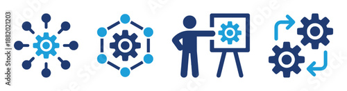 Cogwheel Vector Design with Machine and Mechanism Gears for Technical Progress Production Process and Technological Innovation Isolated on White Background