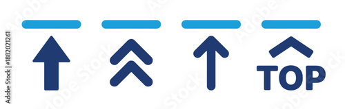 Collection of Directional Up Arrows Symbolizing Growth Advancement Progress and Rising Isolated Vector Illustration on White Background for Digital and Print Media