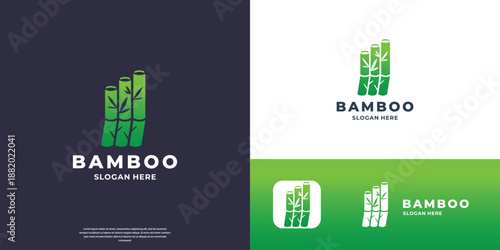 Bamboo logo template, creative vector design for business corporate,nature, elements, illustration.
