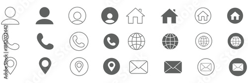 business icon set for company ,name, phone, mobile, place, location, mail, website and message icon set, black and white icon vector business card icon