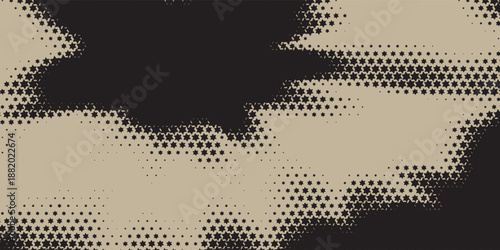 Abstract geometric black and white deco art halftone hexagone  and triangle print pattern