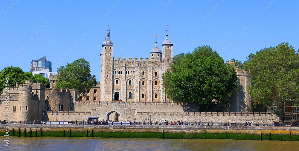 Fototapeta premium Her Majesty's Royal Palace and Fortress, more commonly known as the Tower of London, is a historic castle on the north bank of the River Thames in central London, England. United Kingdom