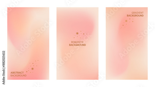 Soft pastel gradient background set in peach and pink tones with subtle abstract light shapes and elegant star elements. Romantic and minimal design. Clean and aesthetic pastel backdrop collection.
