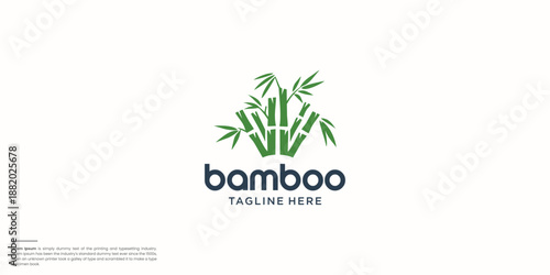 Bamboo tree inspiration logo design modern.