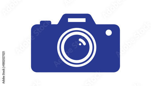 Blue Camera Icon for Photography, Media and UI Design