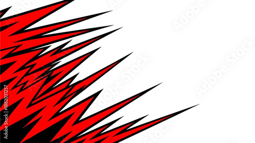 Dynamic Red Seta Illustration with Sharp Edges and Bold Lines Creating a Striking Visual Effect