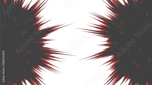 Abstract Seta Design Element with Sharp Lines and Red Accents on Dark Background Illustration