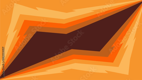 Vibrant abstract illustration featuring layered geometric shapes and bold colors from a dynamic viewpoint