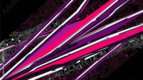 Futuristic Seta Design Elements Converging in a Dynamic Digital Art Composition