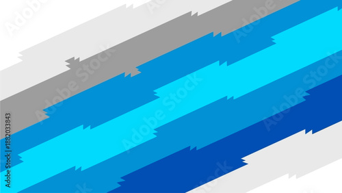 Diagonal stripes of blue shades and gray tone pattern on a white background illustration