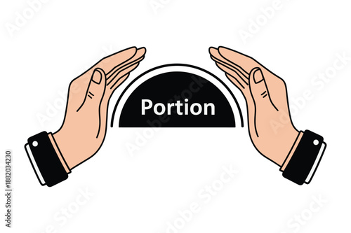 Concept of food portion control and healthy diet management