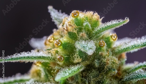 Wallpaper Mural a detailed macro shot of a green cannabis flower covered in crystals Torontodigital.ca