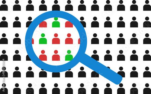 People Selection and Target Audience Search Concept Illustration