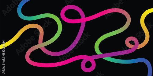 Abstract Party Background with Gradient background, Abstract Background with Gradient Line Shapes. Vector Graphic with Curve Rainbow Ribbons.Vector Swirl Rainbow Ribbons