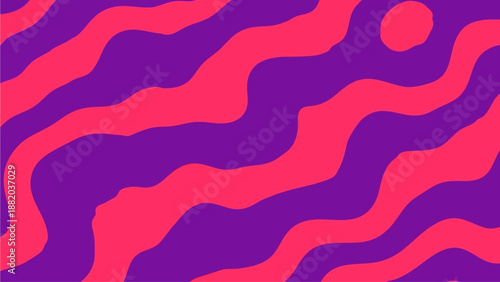 Vibrant wavy lines and circular shape in a dynamic illustration of abstract patterns