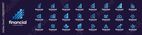 collection of financial growth logo design vector inspiration.