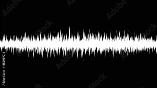 Sound wave visualization of audio signal processing waveform graph displayed on screen