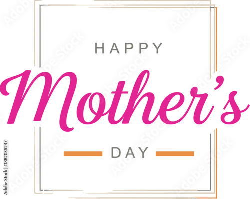Happy mother's day greeting card with colorful typography and design elements