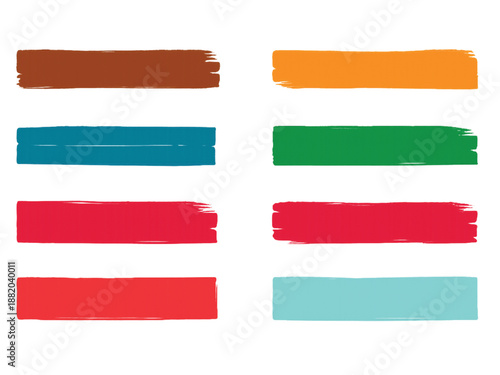 Colorful paint strokes. Set of colorful brush strokes, lines, Brush stain. Rectangle brush collection. Grungy brushes collection. permanent marker pen stroke set Vector black paint brush