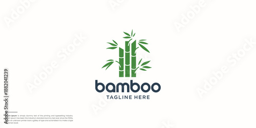 Creative of Green bamboo logo design template.