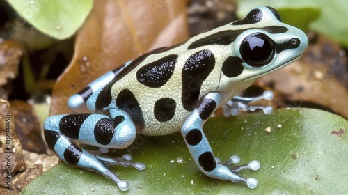 Poison Dart Frog on Leaf Litter