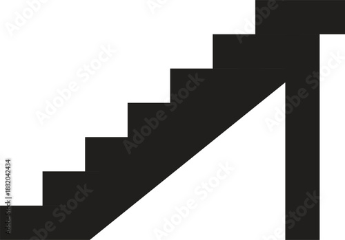 Upstairs icon sign. Walk man in the stairs. Career Symbol. flat design. Vector illustration.