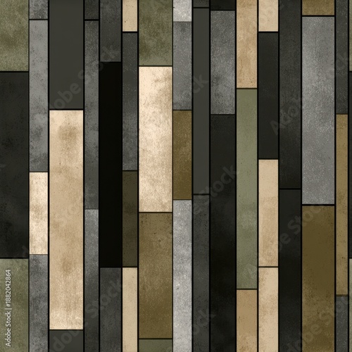 Abstract Geometric Pattern with Earthy Tones and Vertical Rectangles.